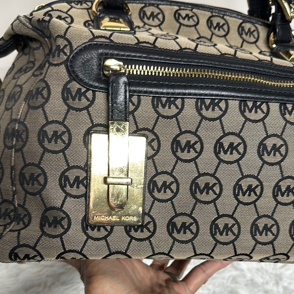 Michael Kors Black and Tan Tote Bag with Dustbag - Picture 2 of 16
